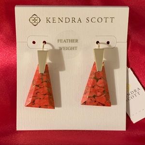 Collins Gold Drop Earrings Red Magnesite